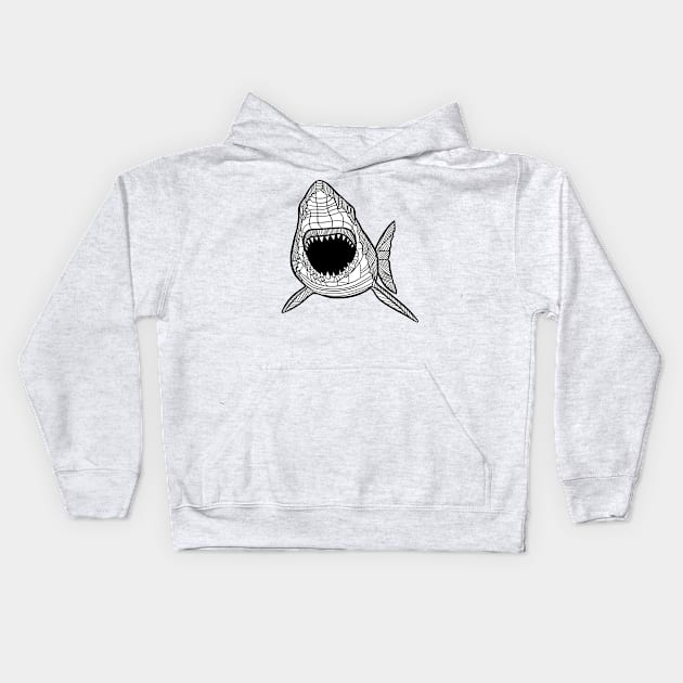 Shark sketch Kids Hoodie by albertocubatas